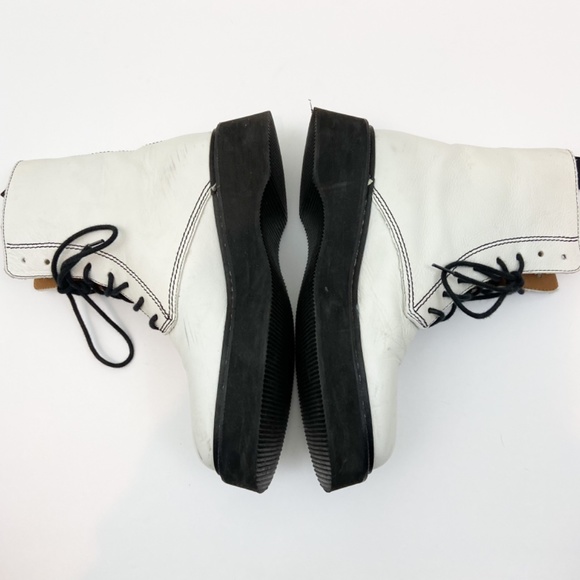 Zara white lace up leather boots Sz 38 - Picture 2 of 11